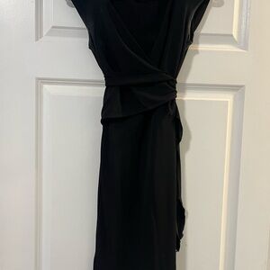 LOFT Black Asymmetrical Wrap Dress